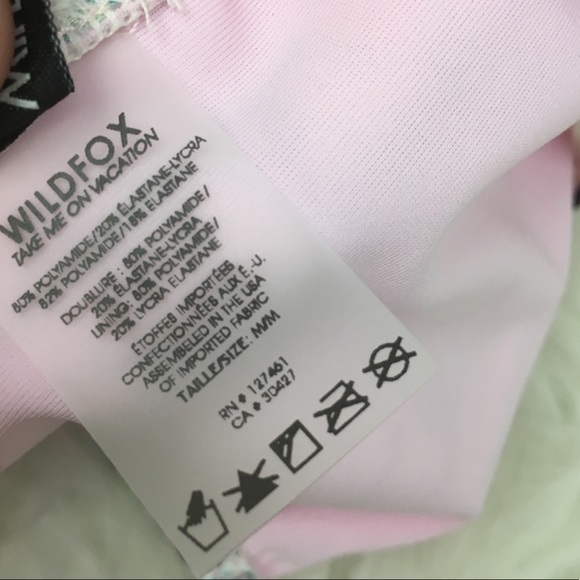 WILDFOX | White Pink Floral Bikini Bottom -E90 - Picture 7 of 7